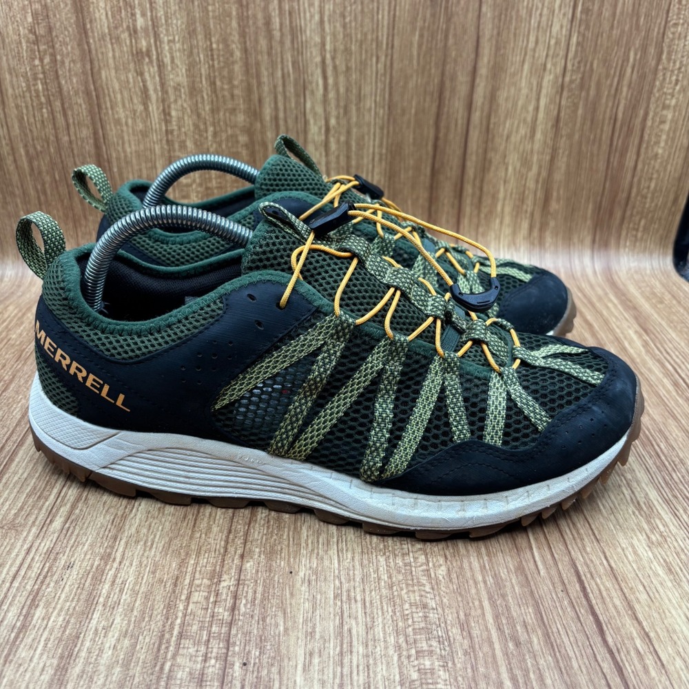 Merrell Wildwood Aerosport Mesh Hiking Shoes Mens 10 Green Black J036113 Trail